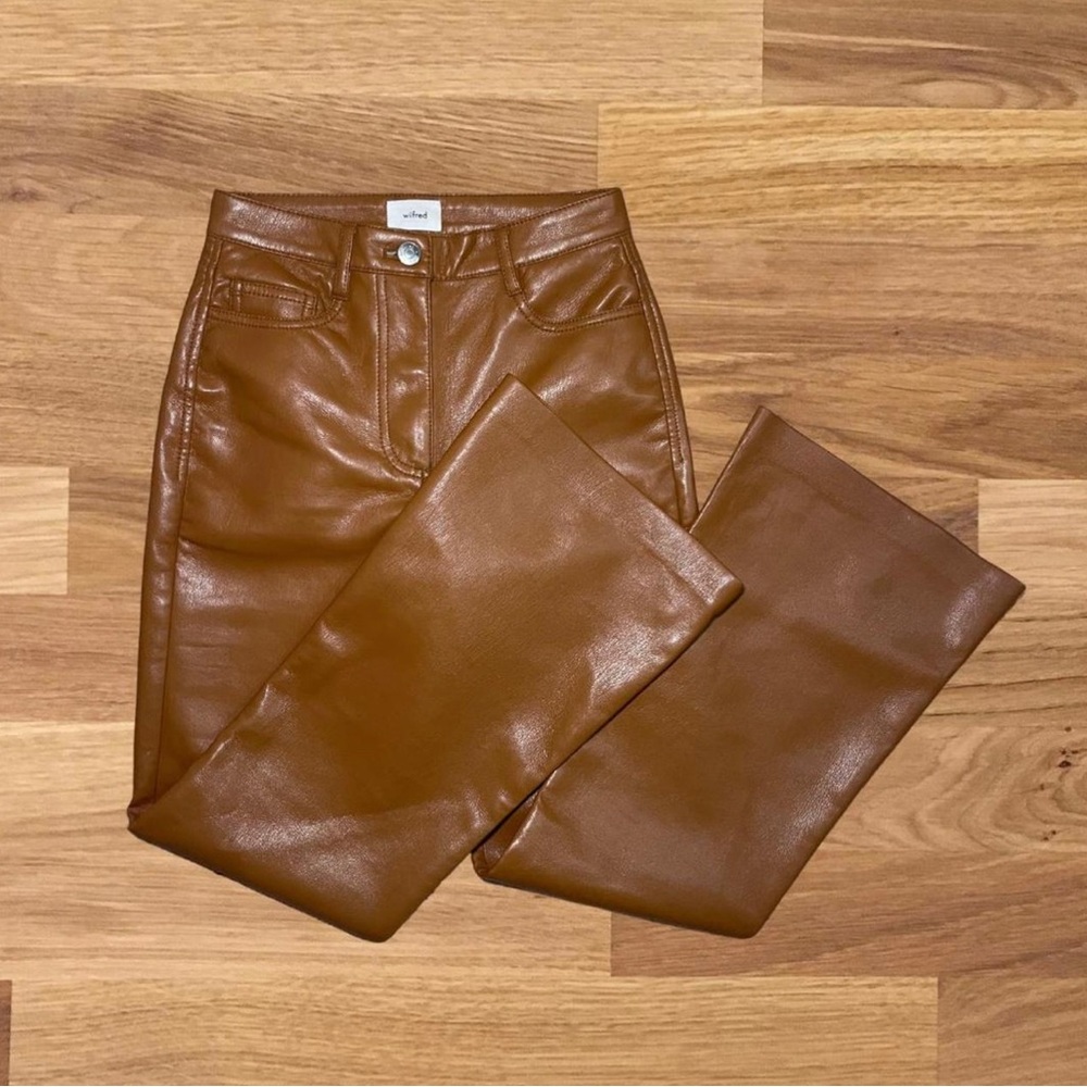 Wilfred Tan Leather Trousers